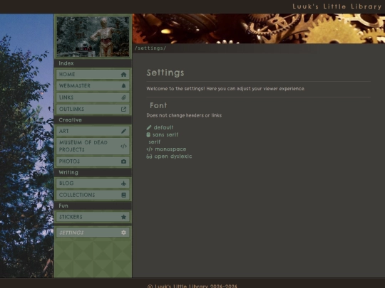settings screenshot
