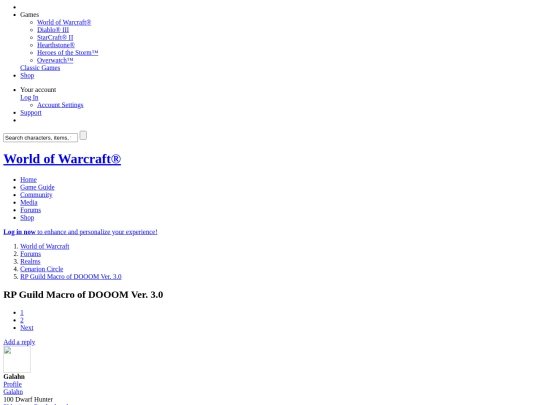 RP Guild Macro of DOOOM Ver. 3.0 - Forums - World of Warcraft