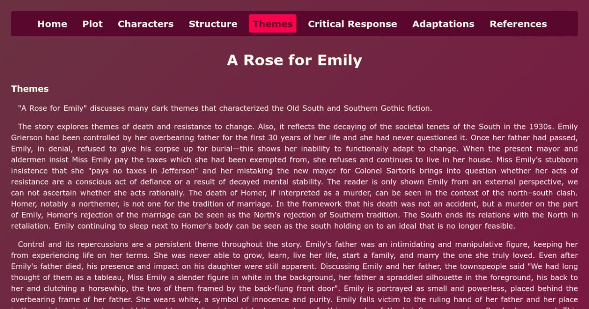 A Rose For Emily Theme