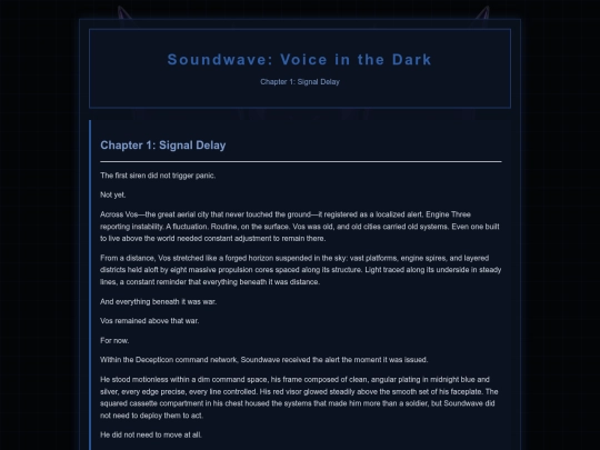 Soundwave Novel/Soundwave1 screenshot