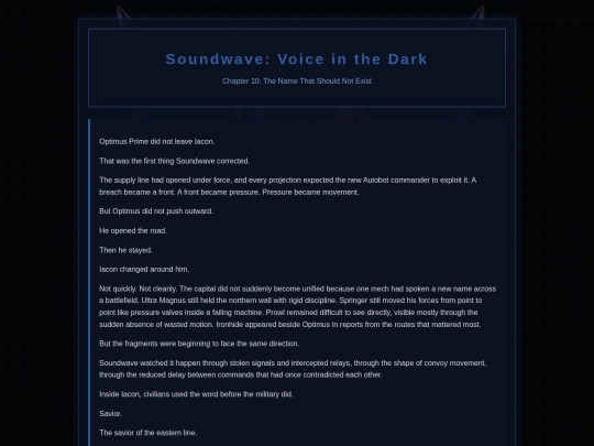 Soundwave Novel/Soundwave10 screenshot