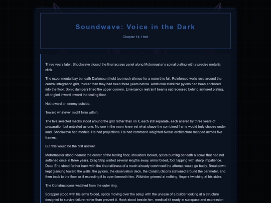 Soundwave Novel/Soundwave14 screenshot