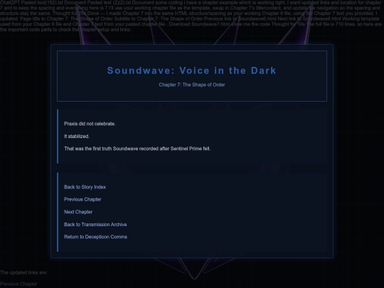Soundwave Novel/Soundwave6 screenshot