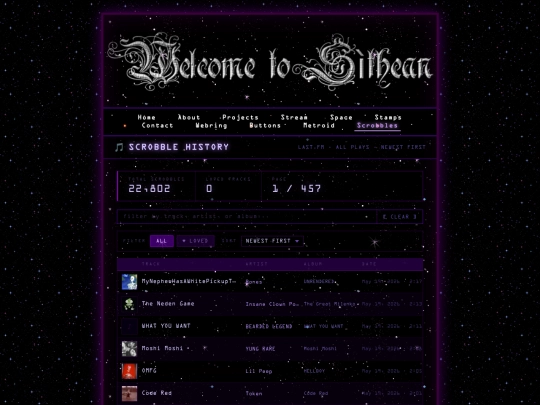 scrobbles screenshot