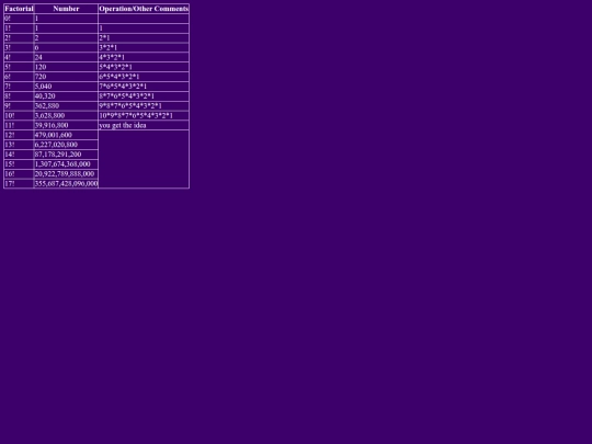 factorial screenshot