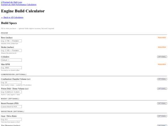 engine-build-calculator screenshot