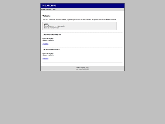archive screenshot