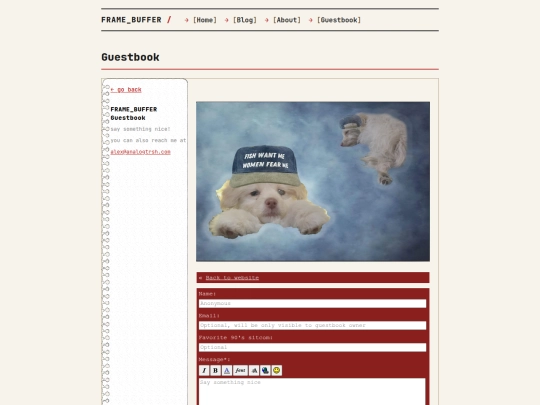 guestbook screenshot