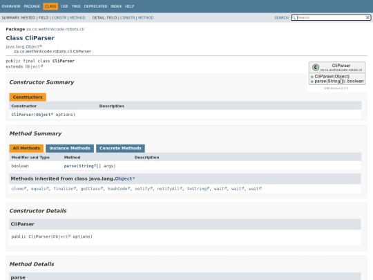za/co/wethinkcode/robots/cli/CliParser screenshot