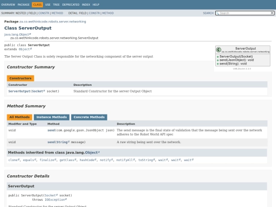 za/co/wethinkcode/robots/server/networking/ServerOutput screenshot