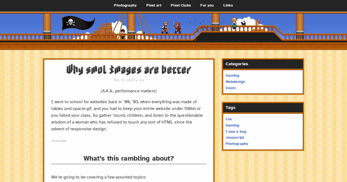 Why smol images are better Mostly Pixels