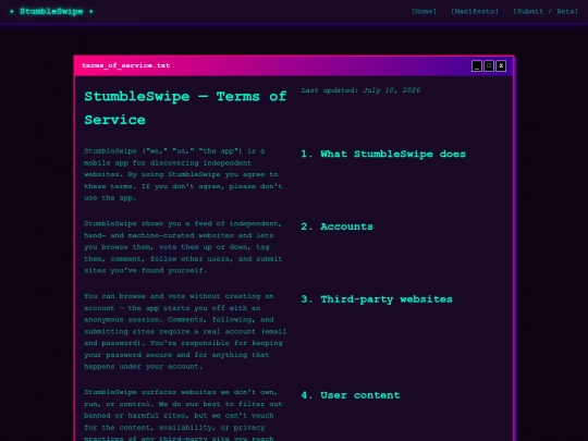 terms screenshot