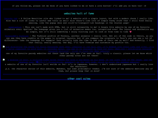 links screenshot