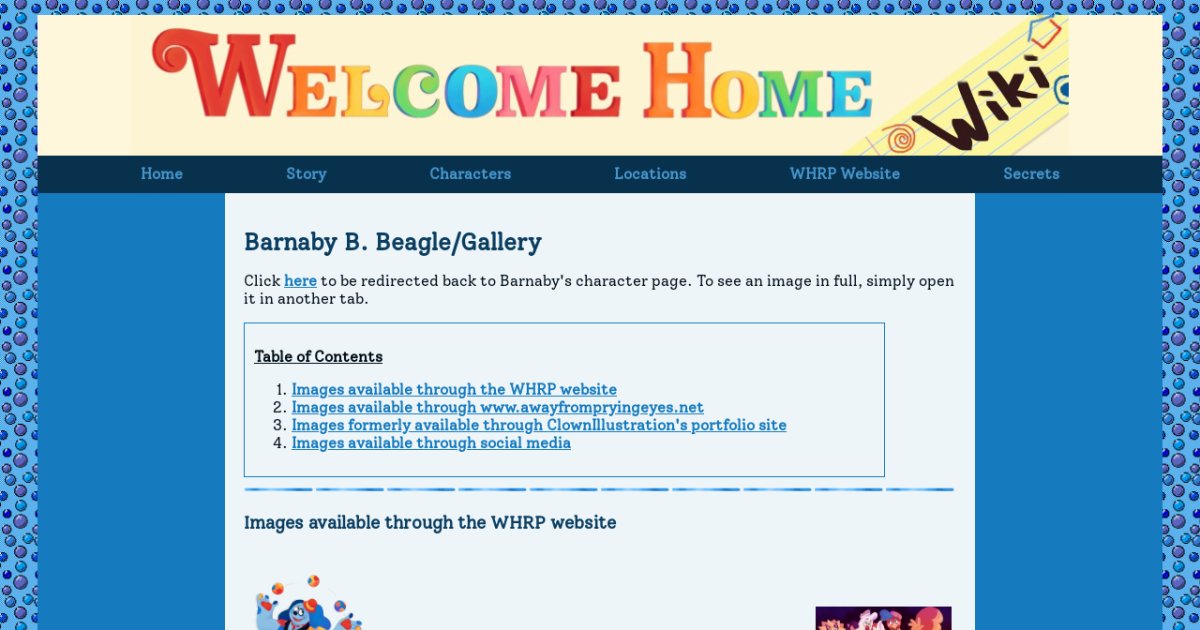 Barnaby B. Beagle/Gallery - Welcome To Welcome Home!