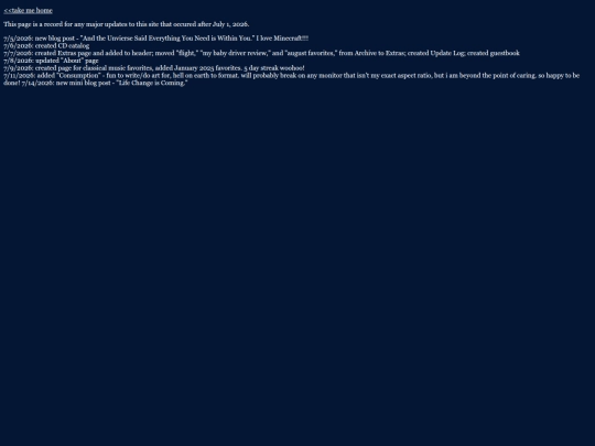update-log screenshot