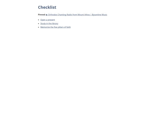 checklist screenshot