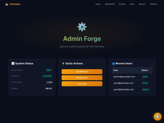 admin screenshot