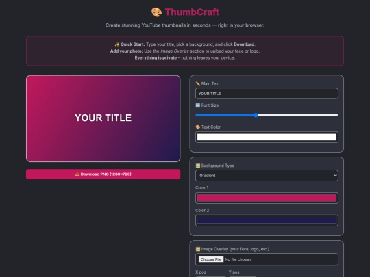 thumbcraft screenshot