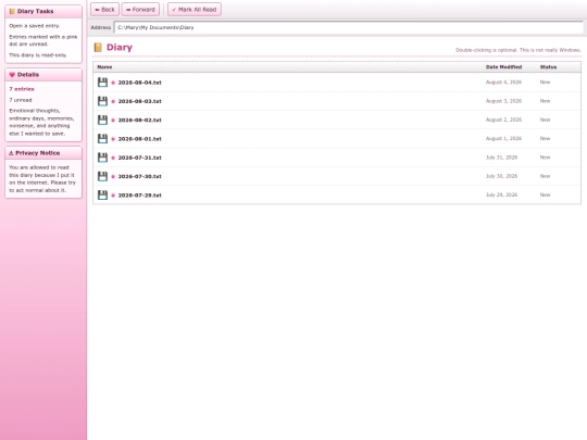 diary screenshot