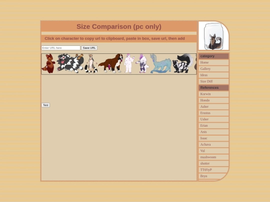 sizes screenshot