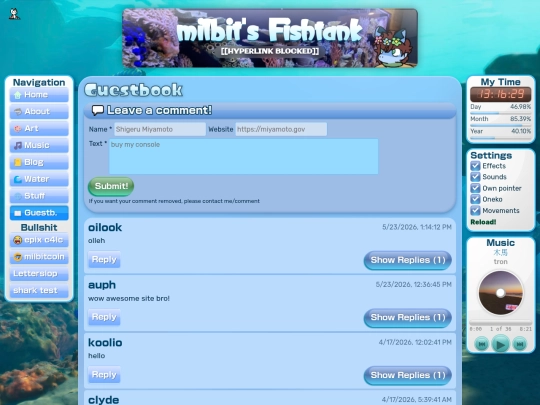 guestbook screenshot