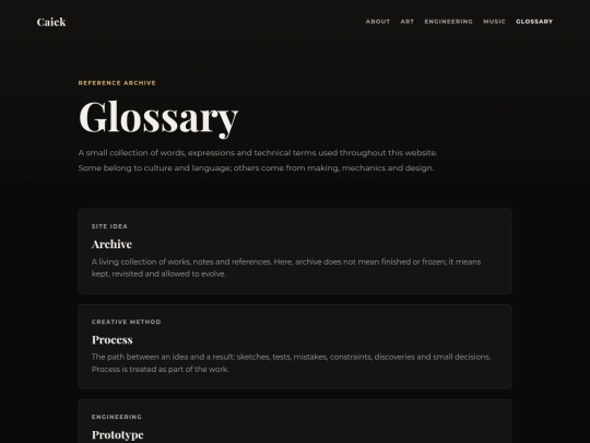 glossary screenshot