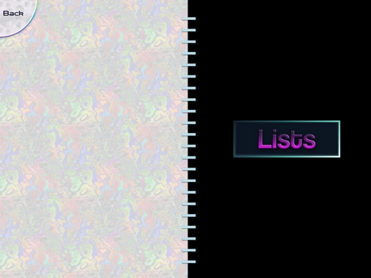 writings/lists screenshot