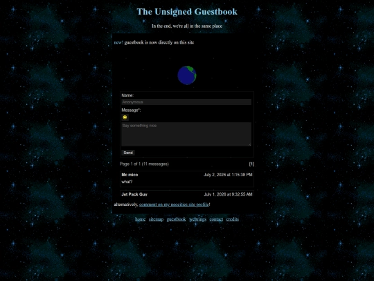 guestbook screenshot
