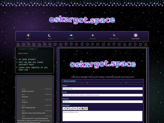 guestbook screenshot