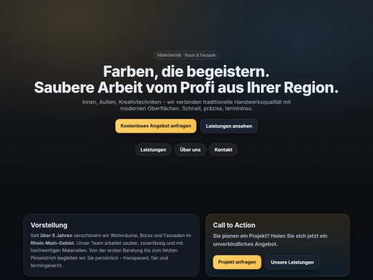 Test-webiste-Maler/Index screenshot