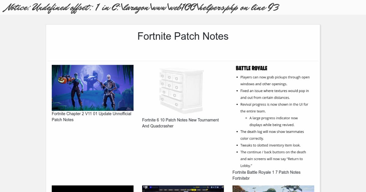 Fortnite Patch Notes