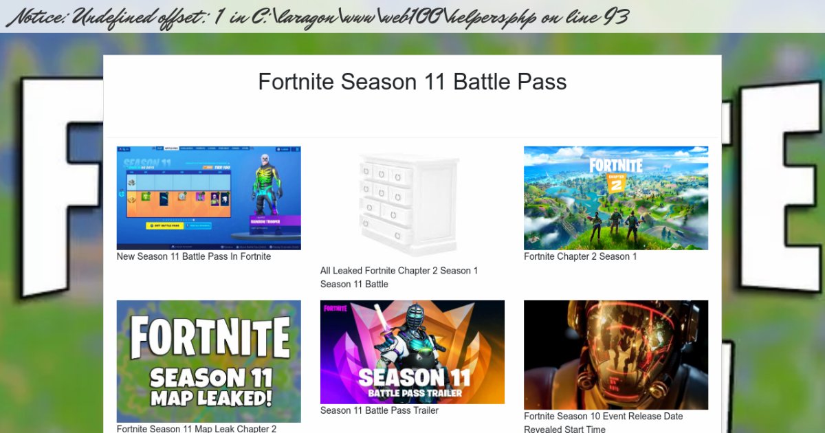 Fortnite Season 11 Battle Pass