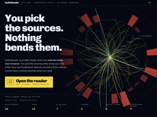 GodinReader/landing screenshot