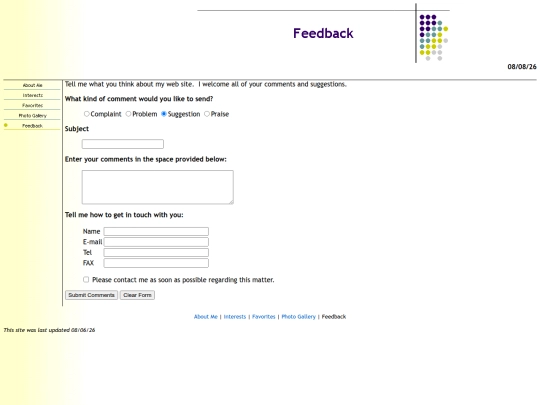 feedback screenshot