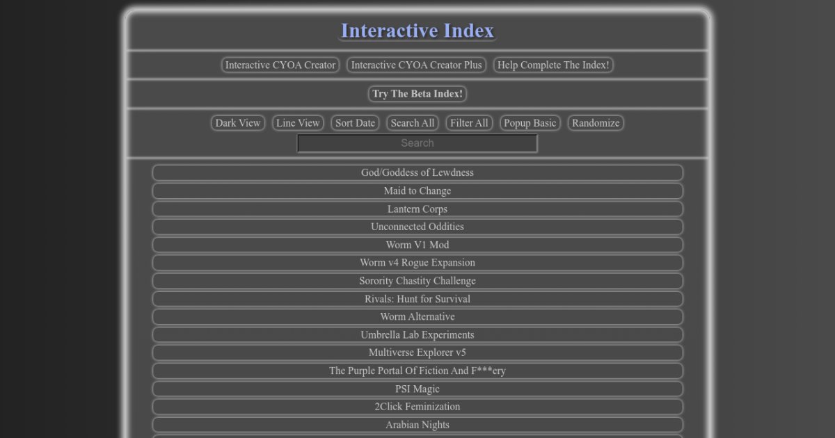 Interactive Index: A List of CYOA Links