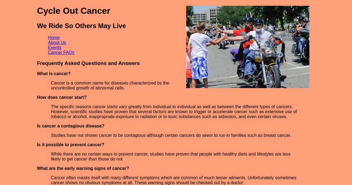 Cycle Out Cancer FAQs