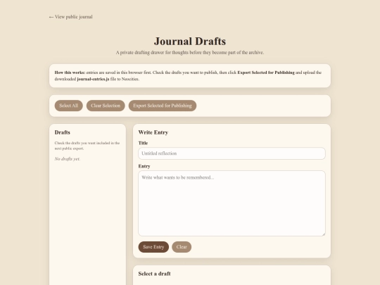 journal-drafts screenshot
