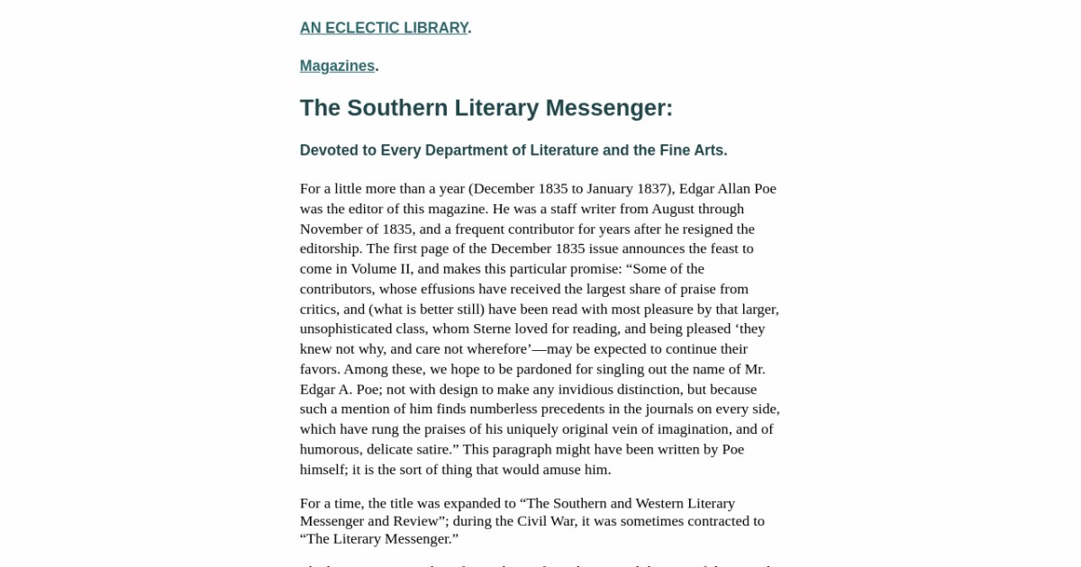 The Southern Literary Messenger