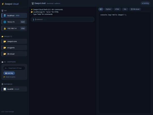 zewpolcloudshell screenshot