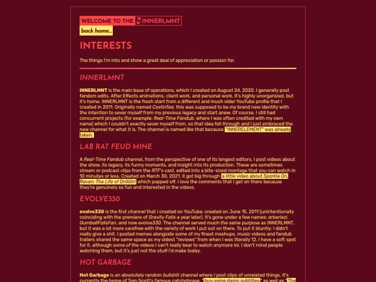 future/interests screenshot