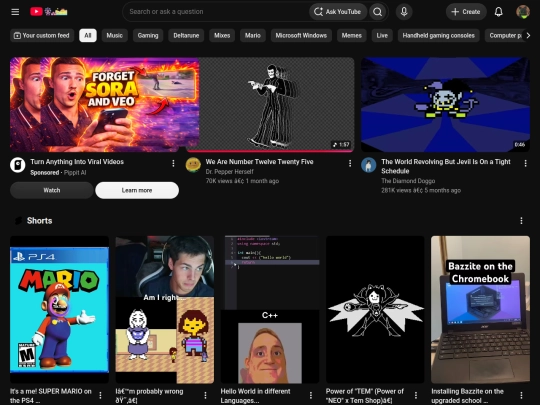Youtube screenshot