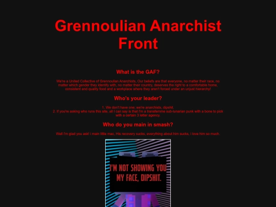 Politics/about screenshot