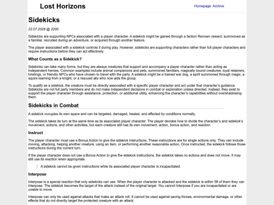 rules/sidekicks screenshot