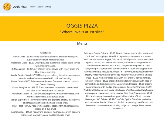 OggisPizza/menu screenshot