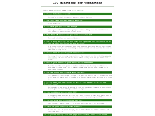 main-content/webmaster/100-questions screenshot