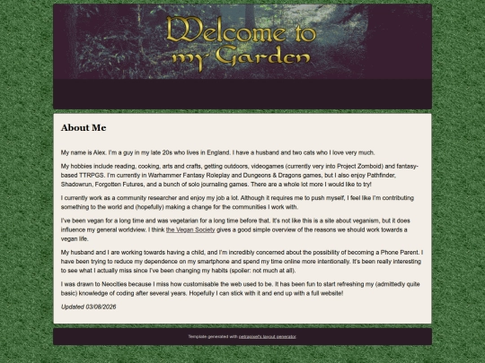 personal/about screenshot