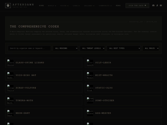 bestiary screenshot