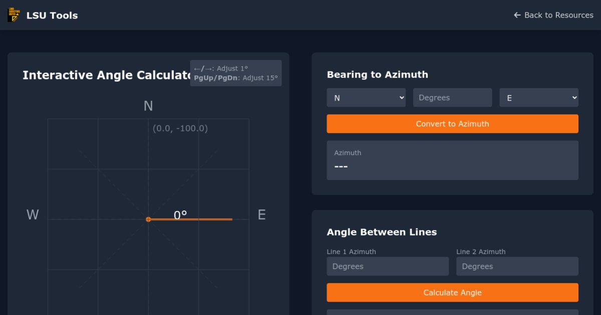 Angle Calculator Land Surveyors United