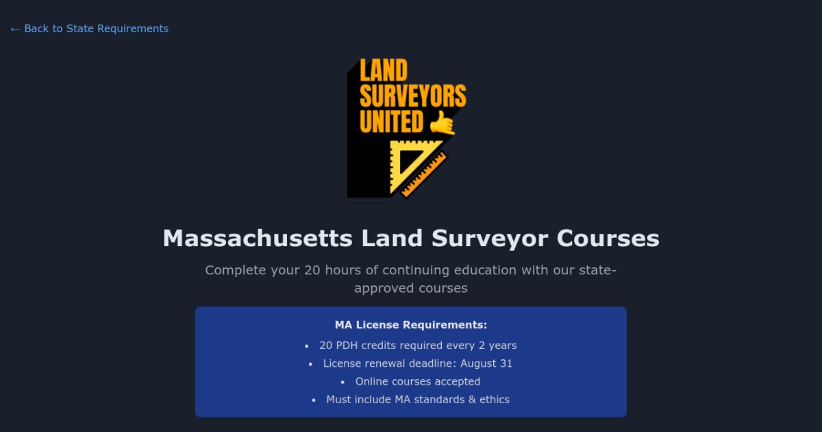 Massachusetts Land Surveyor Courses Land Surveyors United