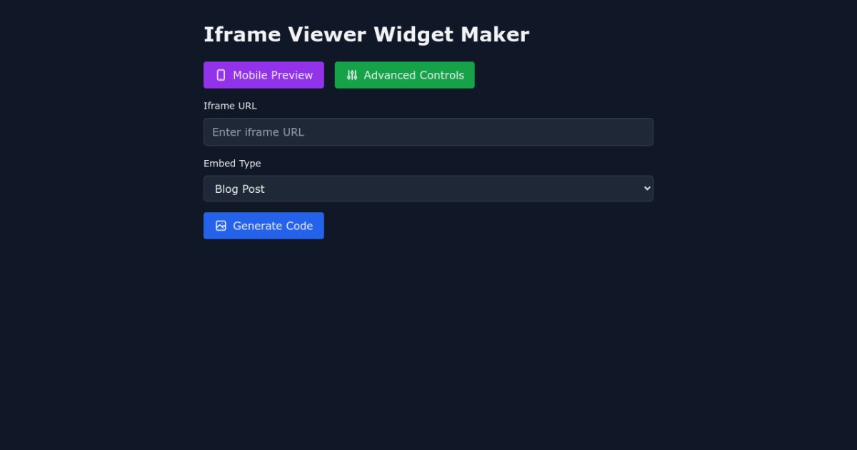 Modern Iframe Viewer Widget Maker